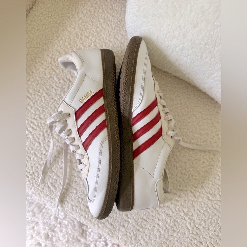 Adidas Samba OG Shoes. White and Red Sneakers Vintage Classic Design, size 10.5 - Picture 8 of 8
